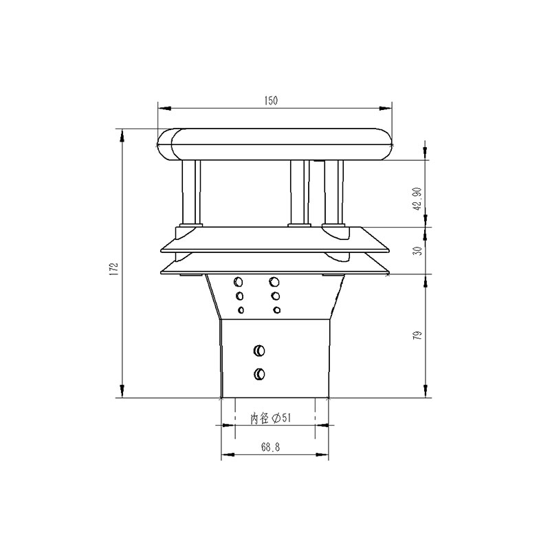 風(fēng)力發(fā)電風(fēng)向變送器產(chǎn)品尺寸圖